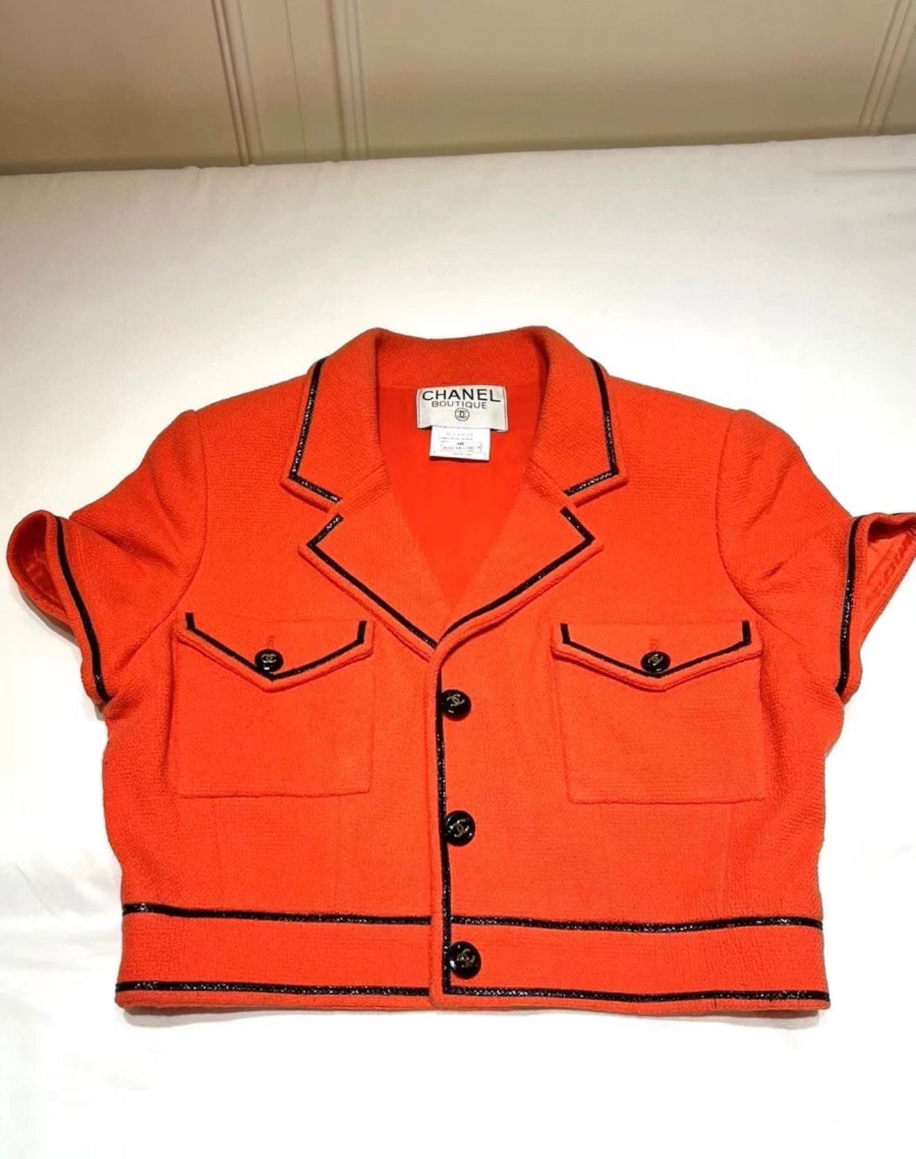Chanel 1995 orange crop top jacket – Wararni.com