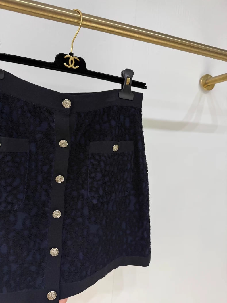 Chanel 21C camellia midi skirt,