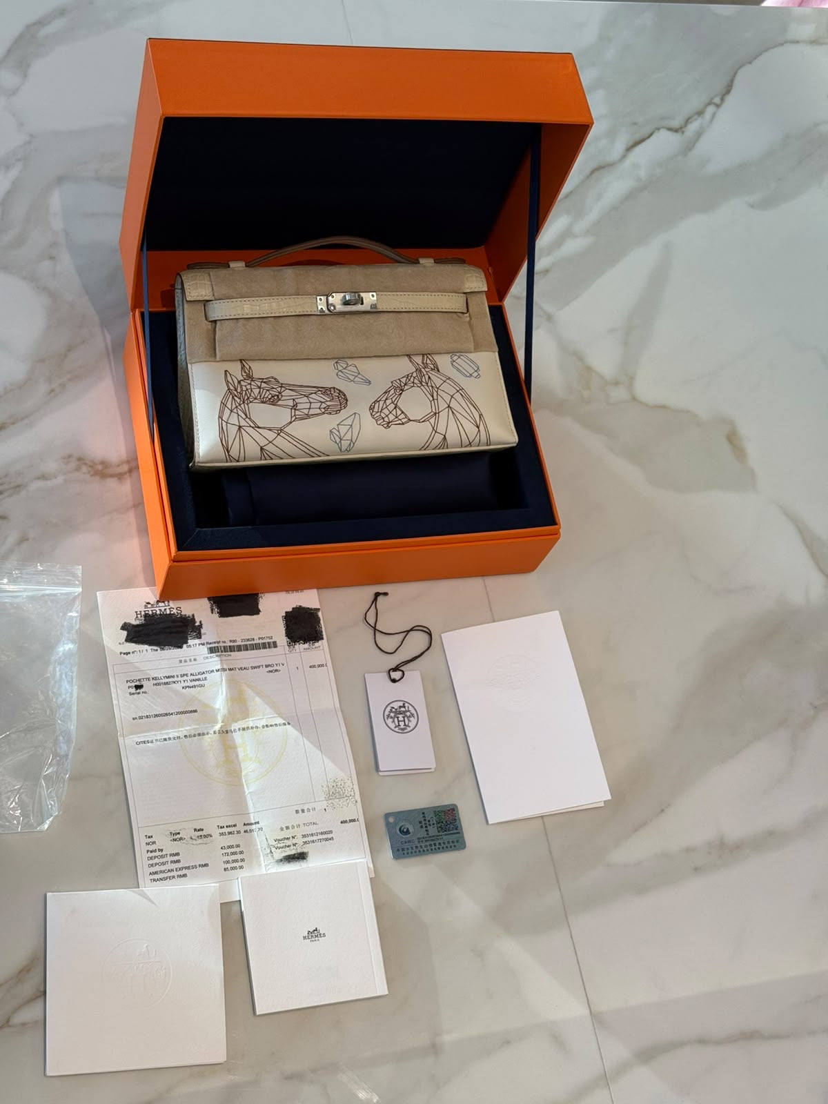 Hermes Kelly Pochette Swift Horizon Alligator Matte Veau Year 2026 Only one in the world