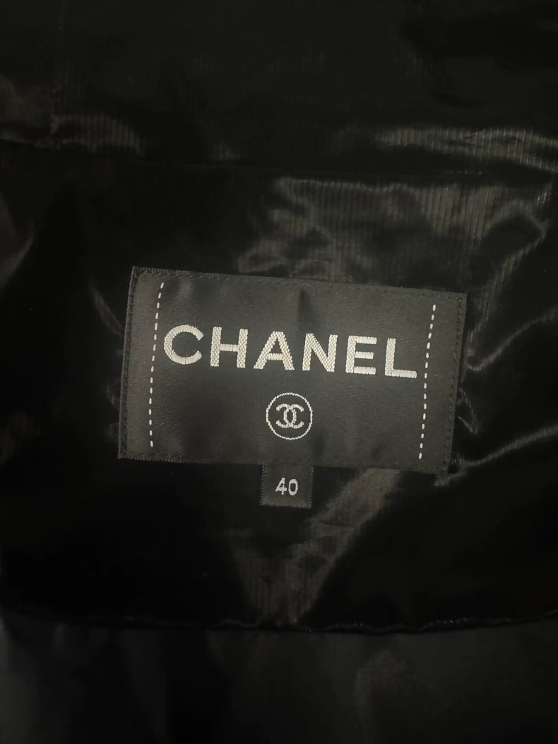 Chanel 24N Coco Neige Black Velvet Jacket 40FR