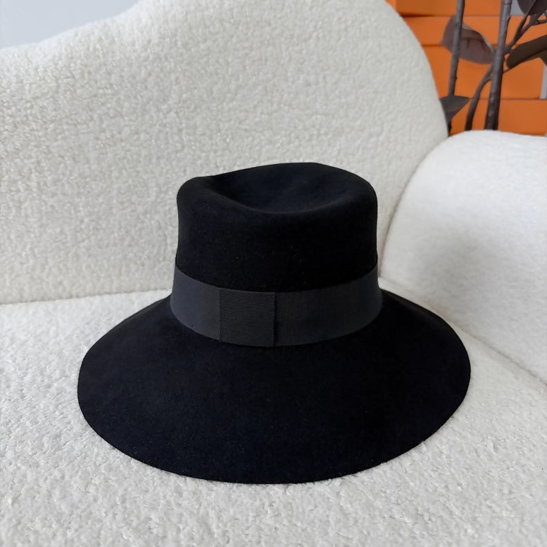 Maison Michel Black Wide-brimmed Hat
