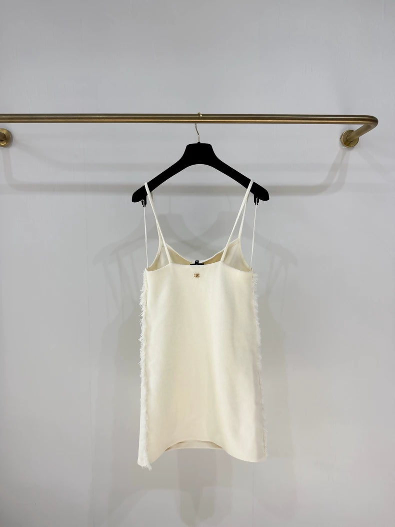 Chanel 26A pale yellow tweed dress