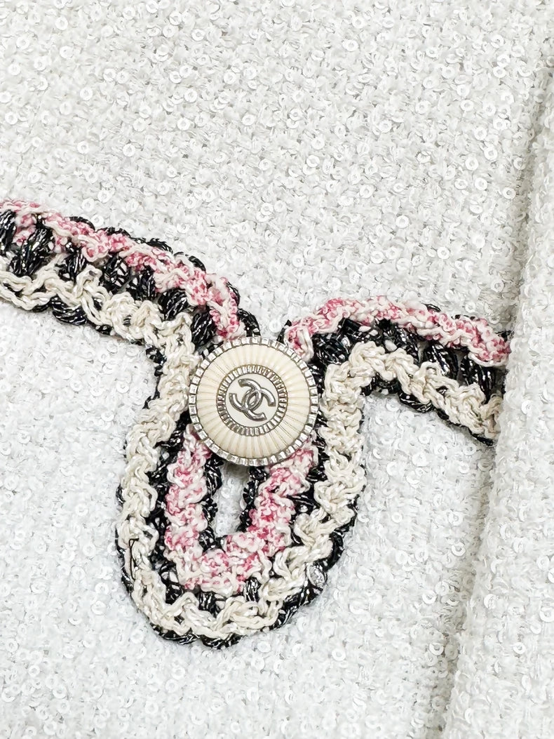Chanel 20C white tweed jacket