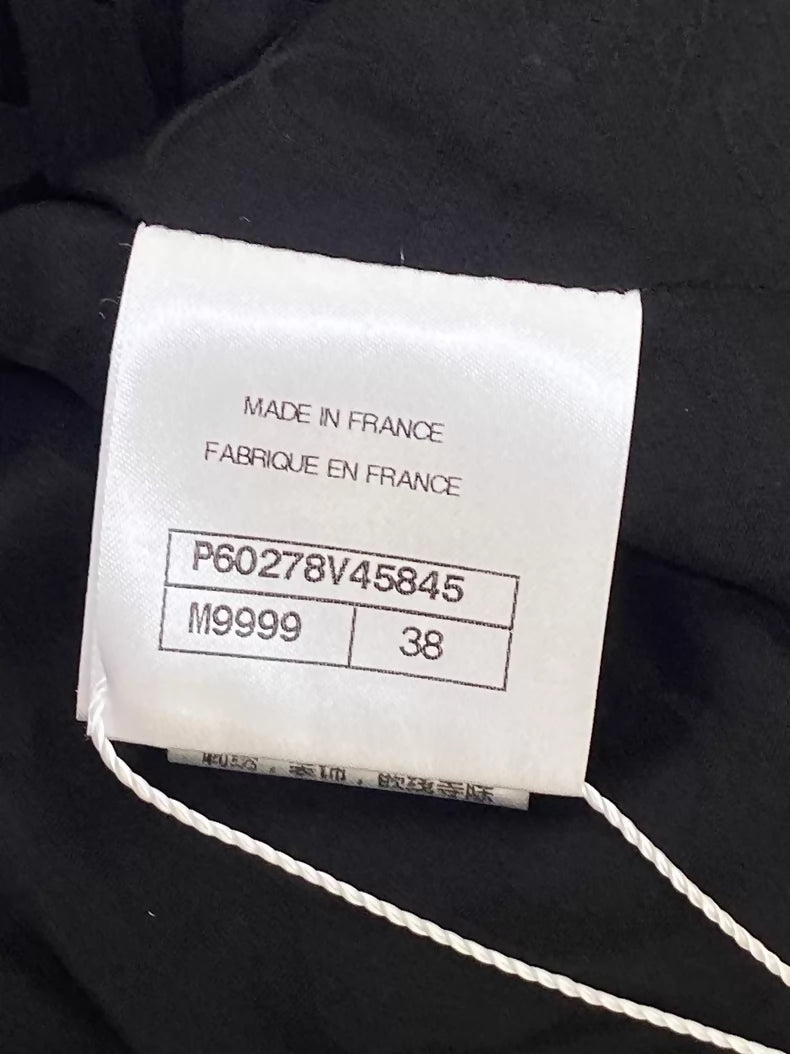 Chanel 19C black and white tweed coat with belt