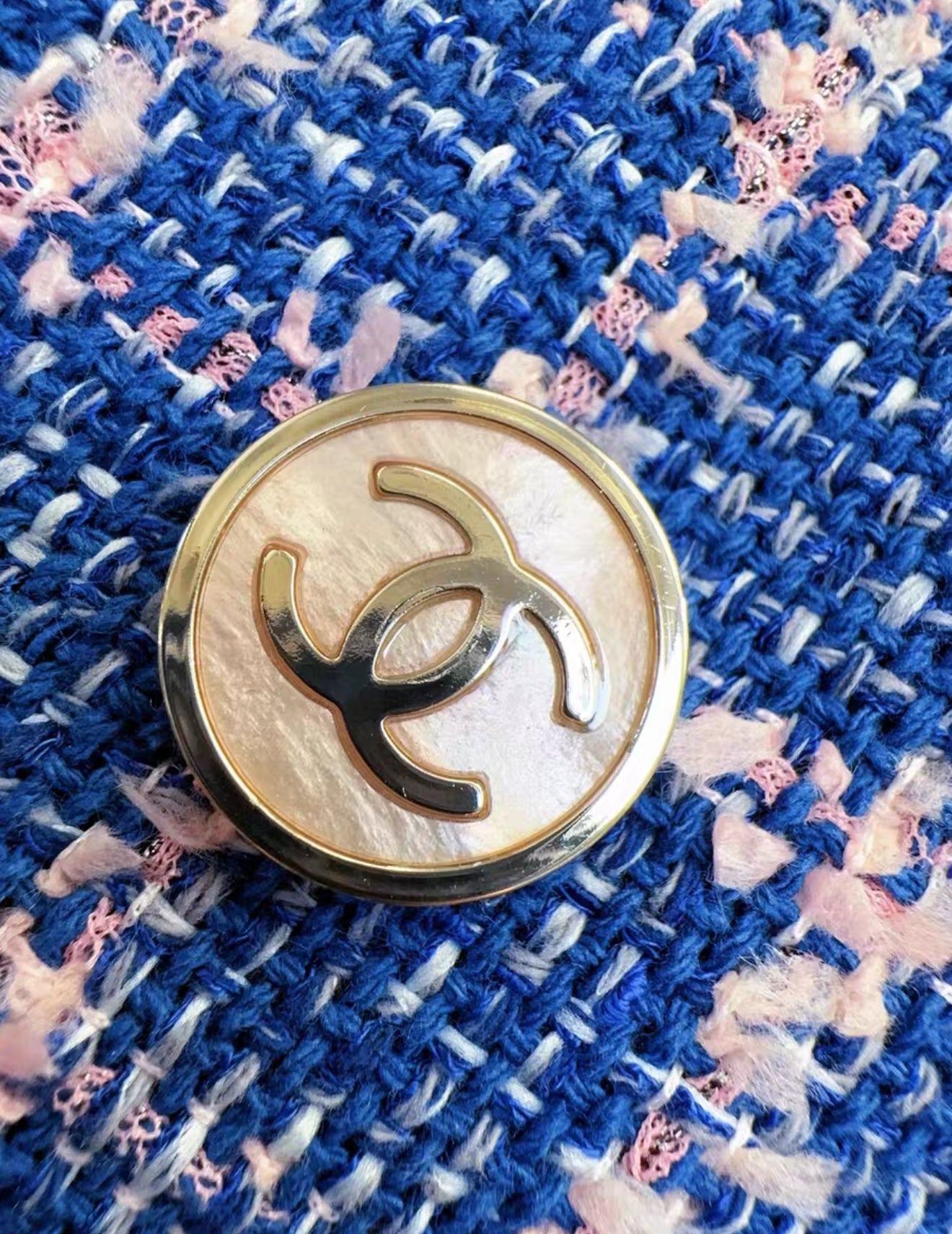 Chanel 24C Blue Tweed Long Coat