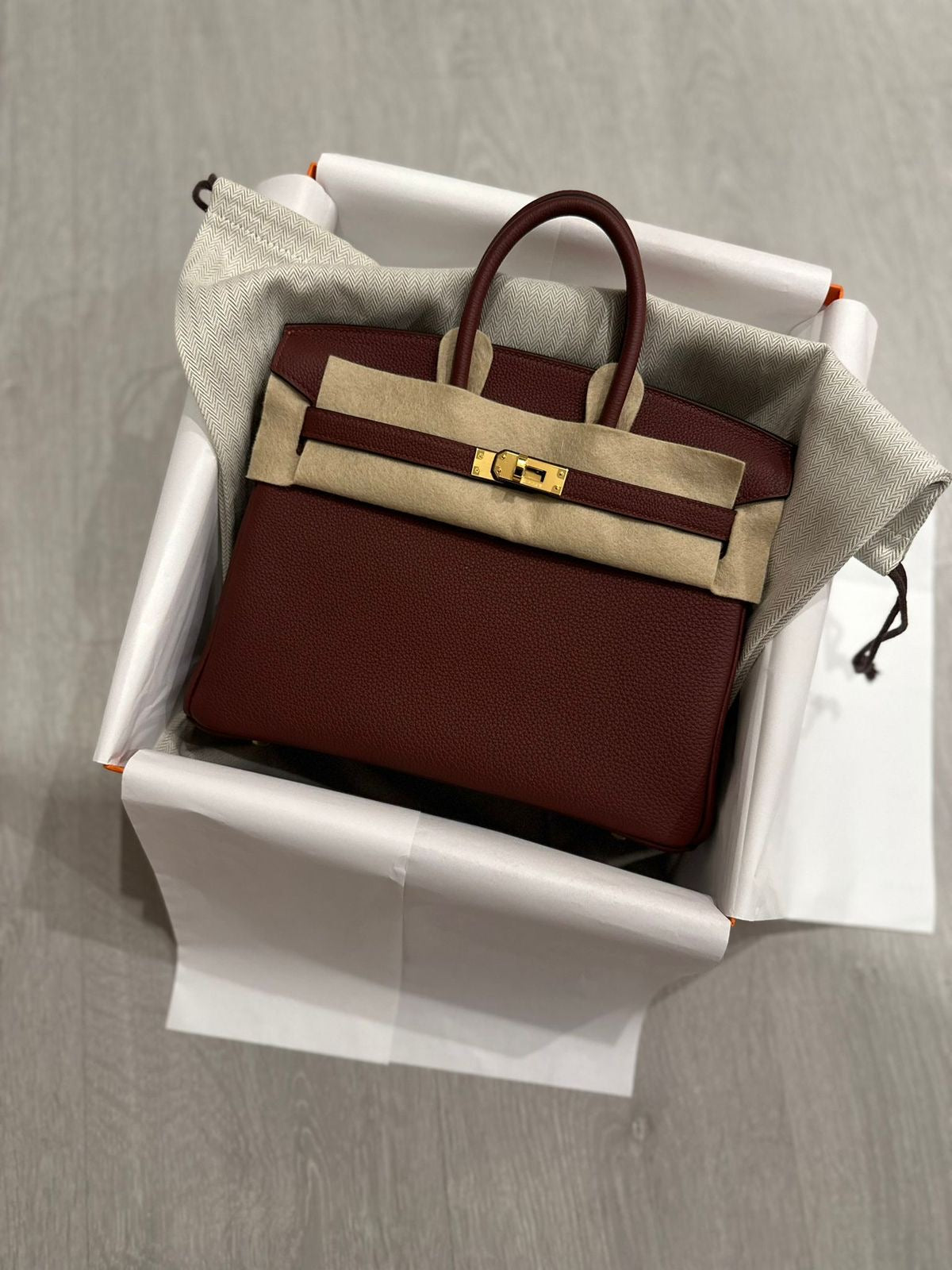 Hermes Birkin 25 Rouge H Togo Gold hardware