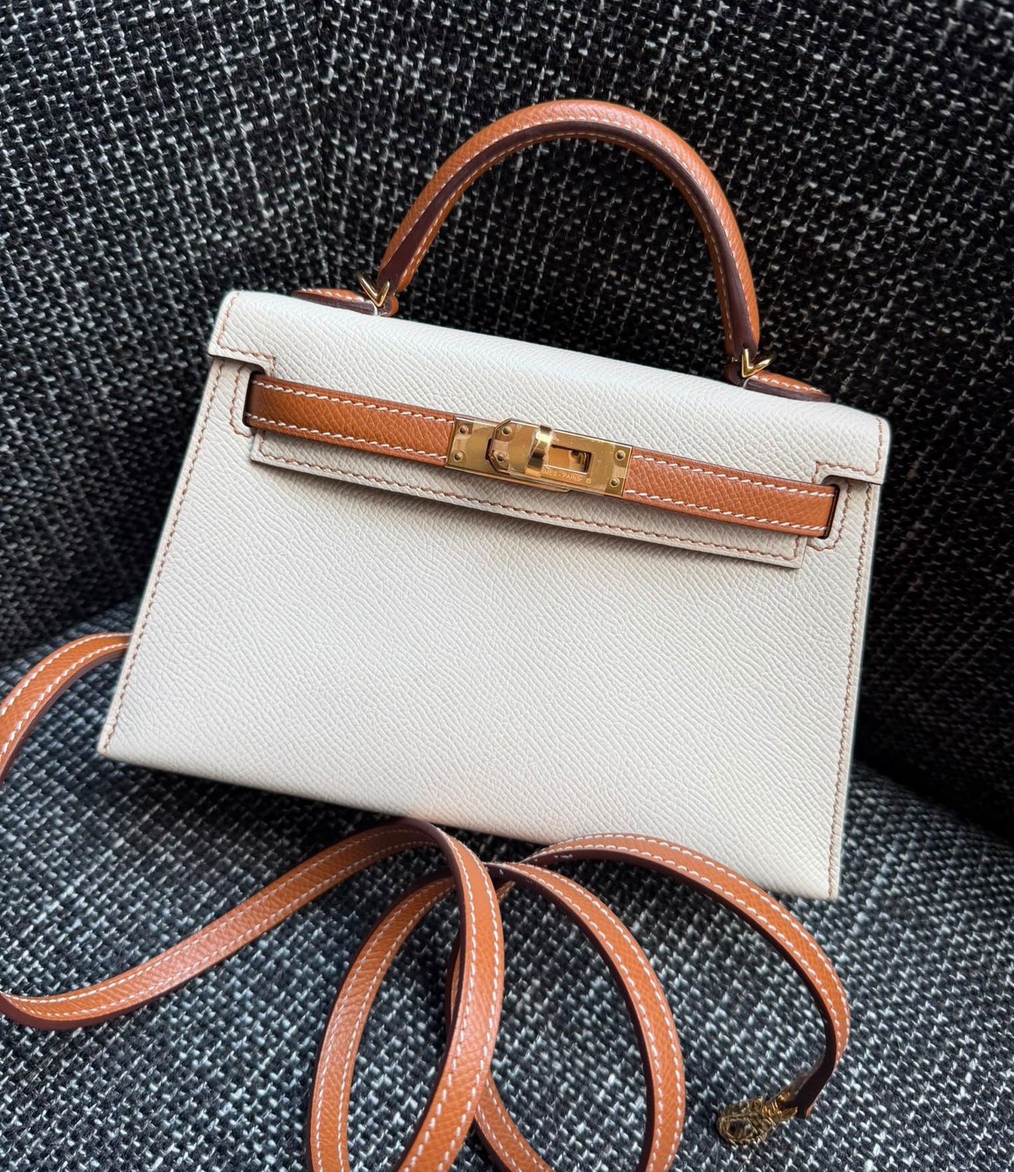 Hermes Mini Kelly 20 HSS Craie x gold epsom gold hardware