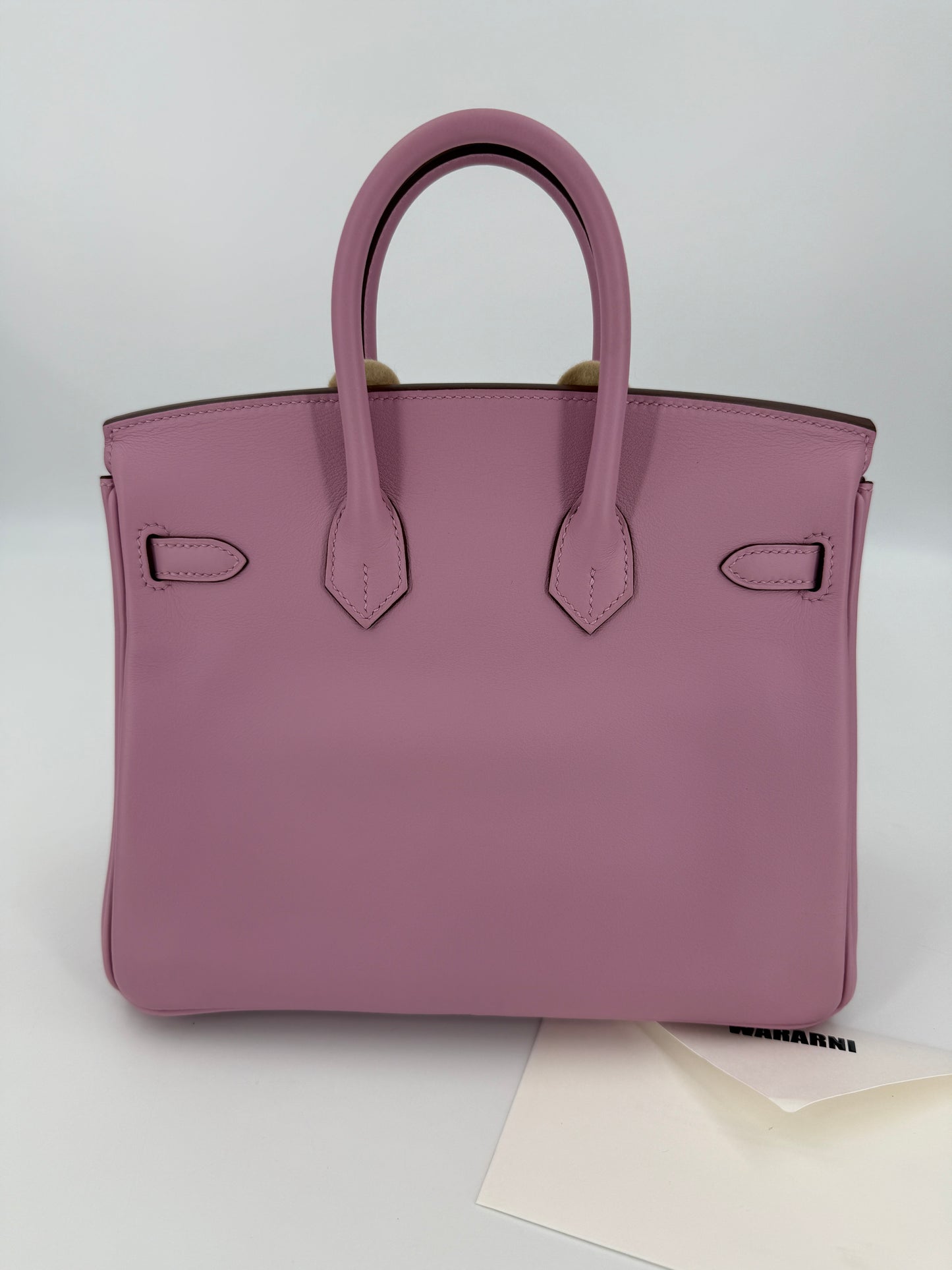 Hermes Birkin 25 Mauve Sylvester Swift leather Rose Gold hardware