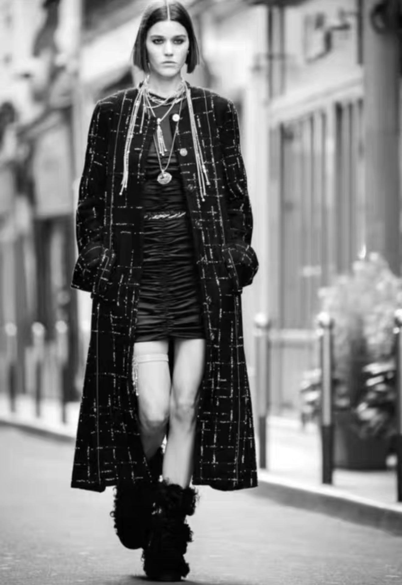 Chanel 21k black long coat