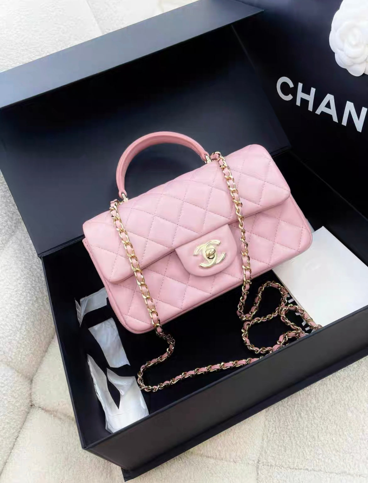 chanel 24P top handle mini pink bag – Wararni.com