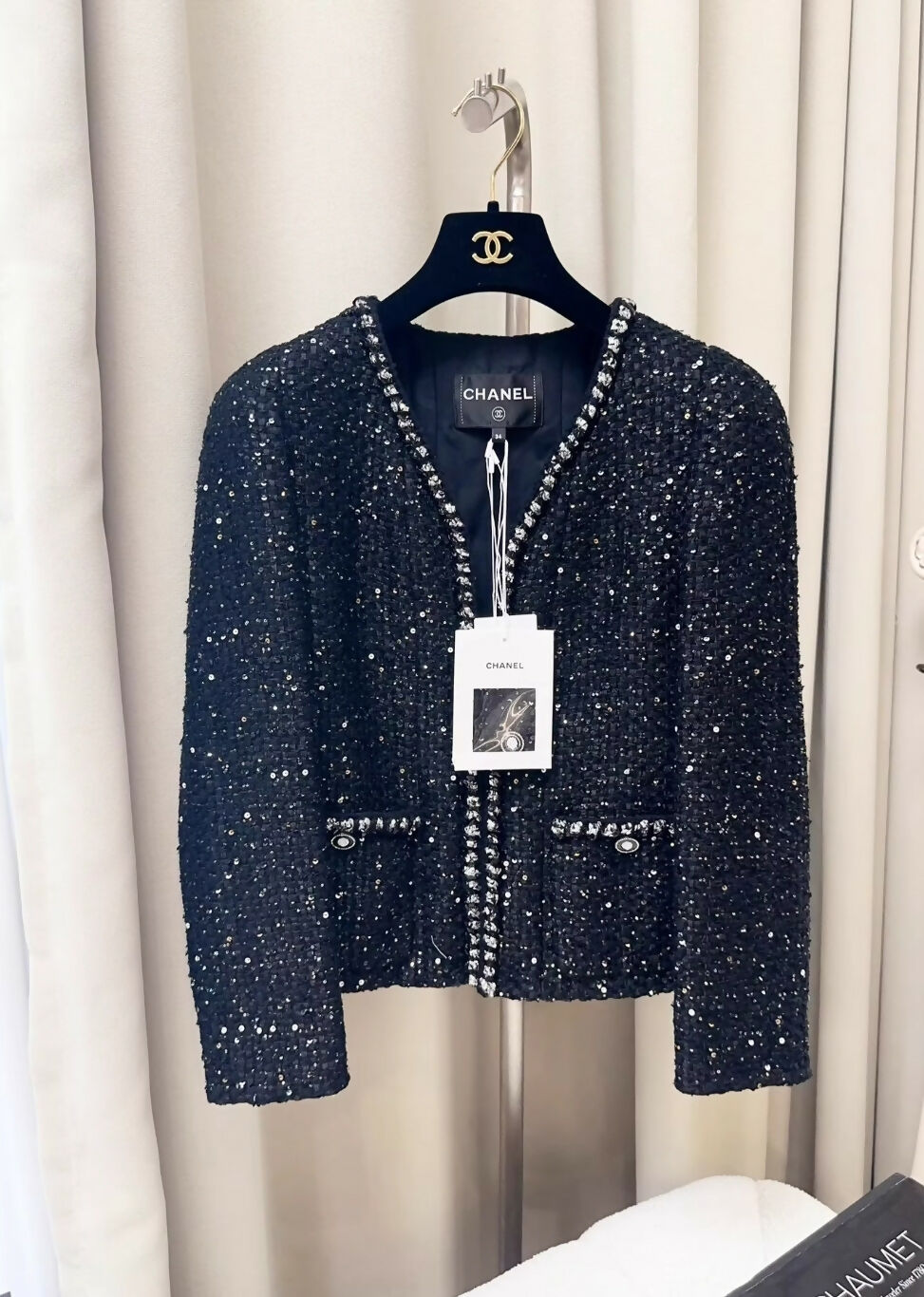 Chanel 22P black tweed jacket – Wararni.com