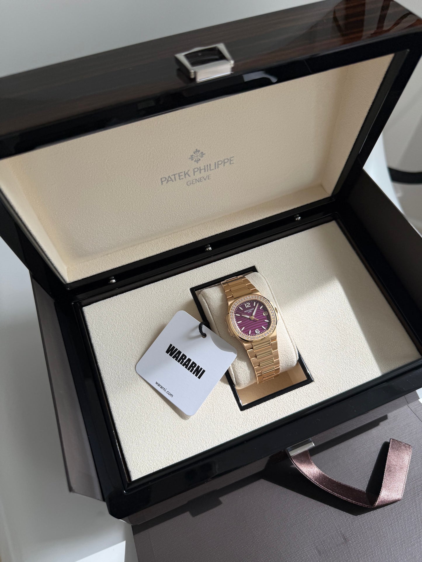 Patek Philippe Nautilus 7010/1R-013 'Ladies' Quartz Rose Gold Purple Diamond Bezel (2025)