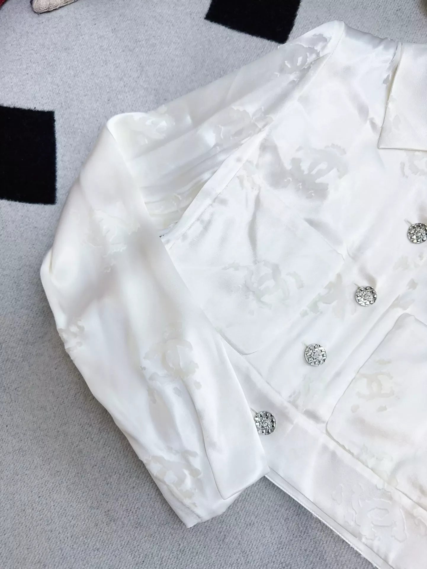Chanel 22A white silk jacket