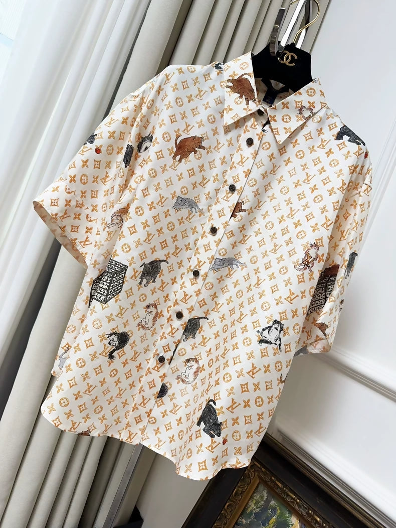 louis vuitton dress shirts Louis Vuitton catogram silk shirt – Wararni.com
