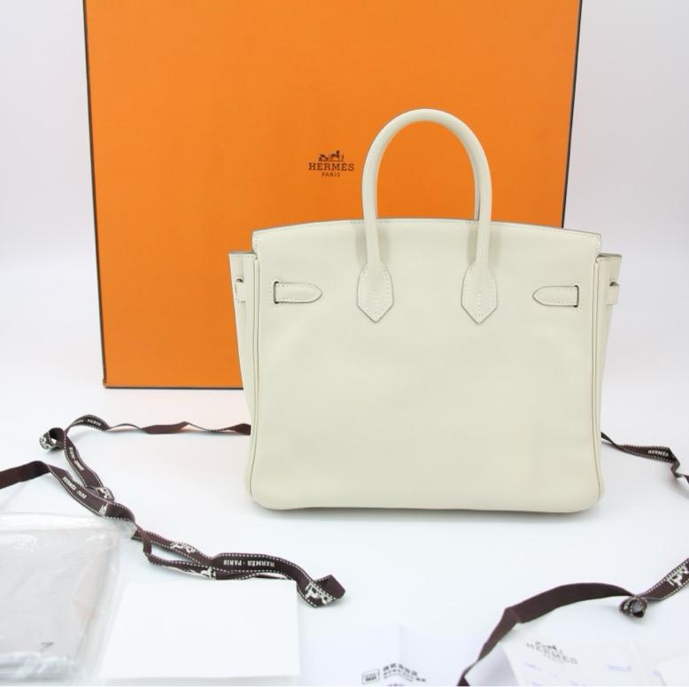 Hermes Birkin 25 Craie Swift leather gold hardware