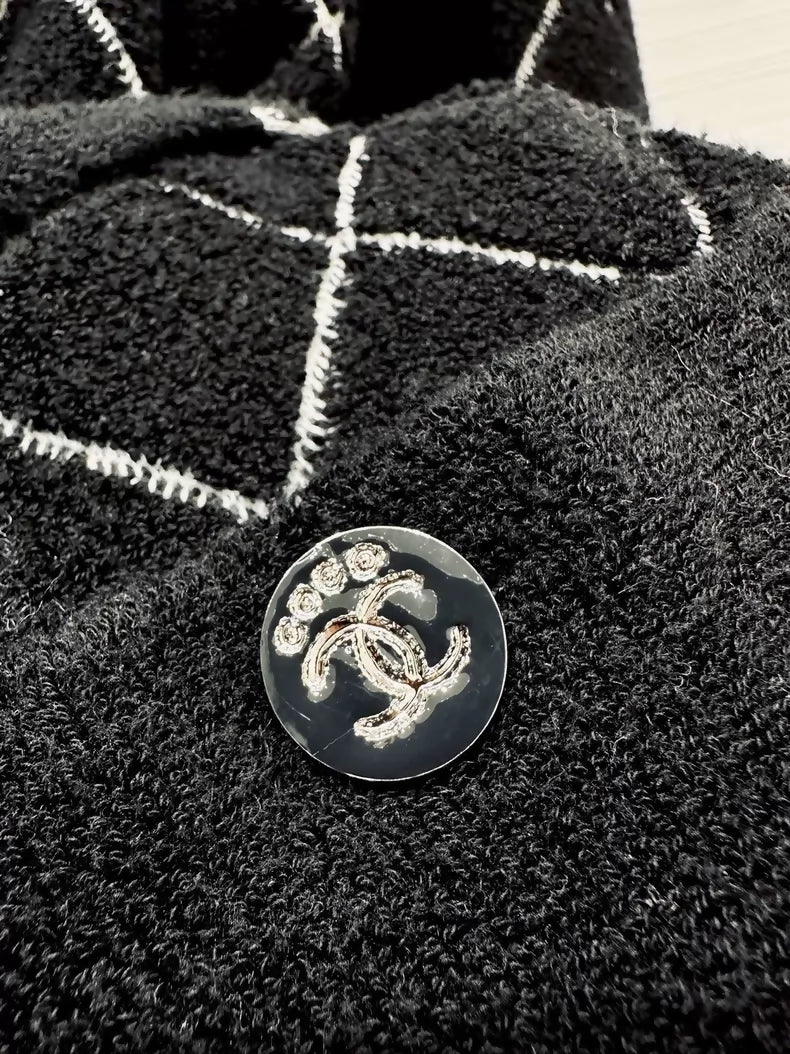 Chanel 25M Black Quilted Trench Coat