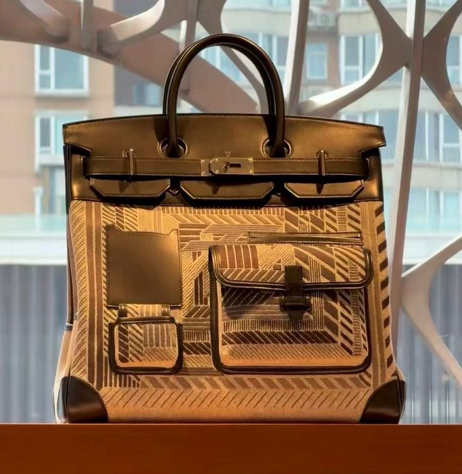 Hermes HAC 40 Horizon Black Box / Toile Palladium Hardware