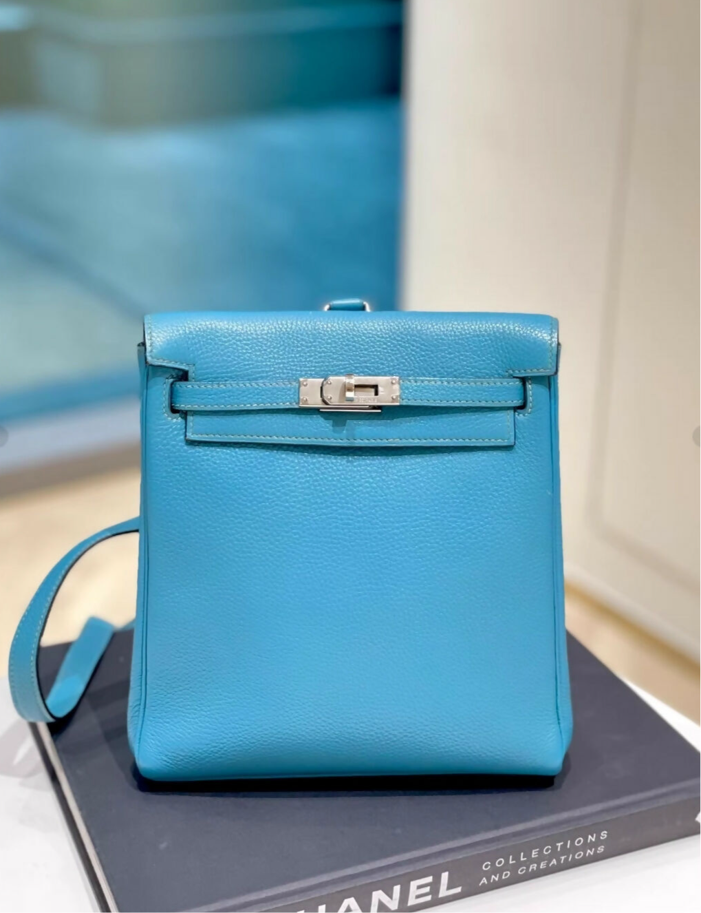 Hermes Kelly Ado Denim Blue Leather Palladium Hardware – Wararni.com