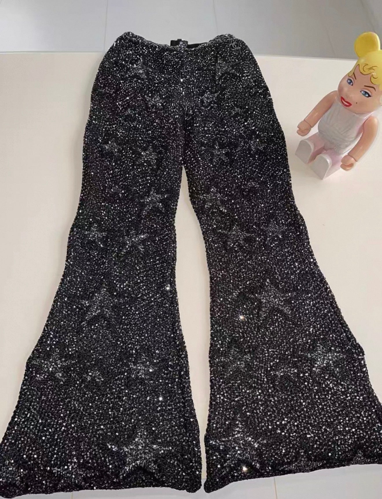 Chanel 24C black Sequin stars Pants