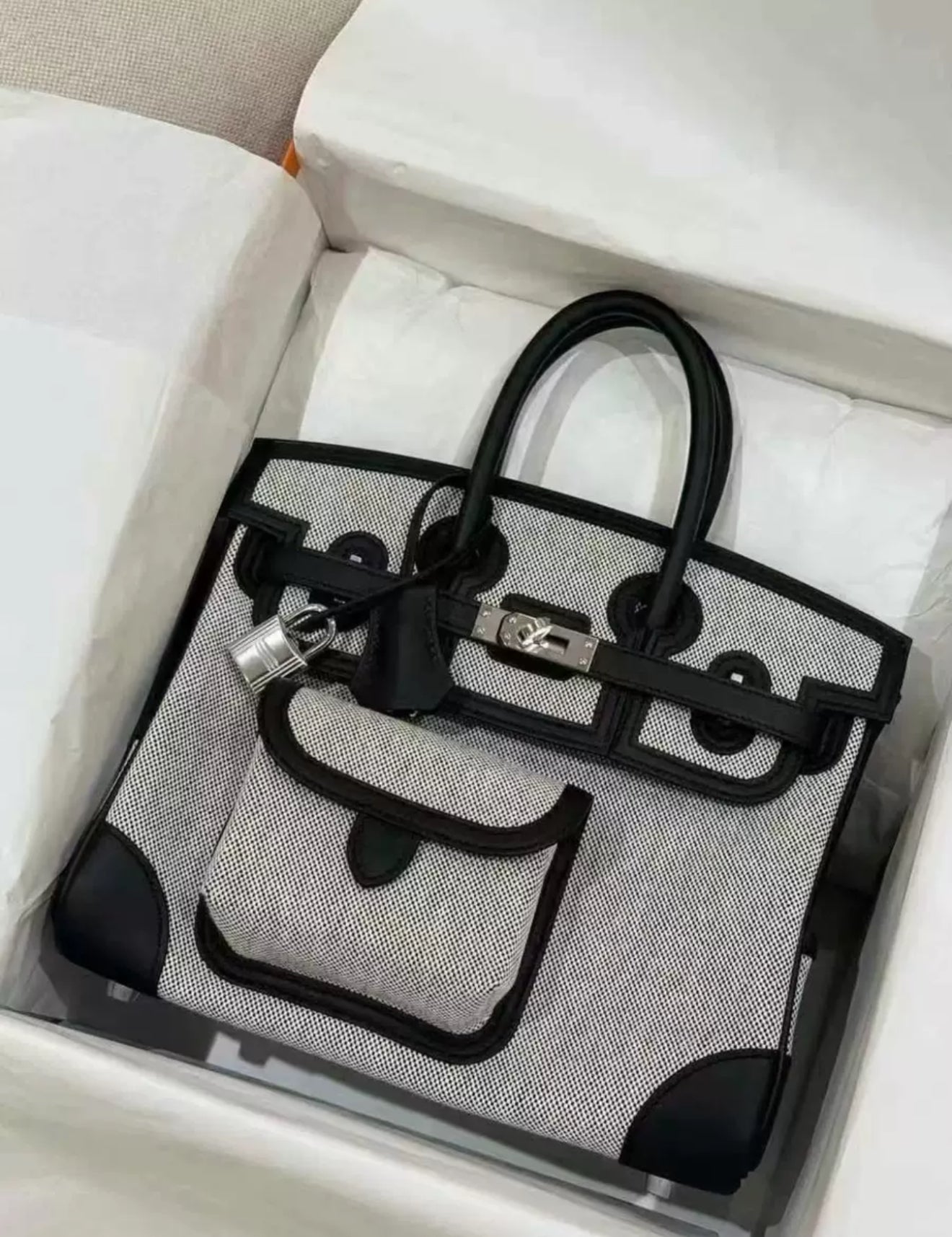 Hermes Birkin 25 Cargo Black Toile Palladium Hardware