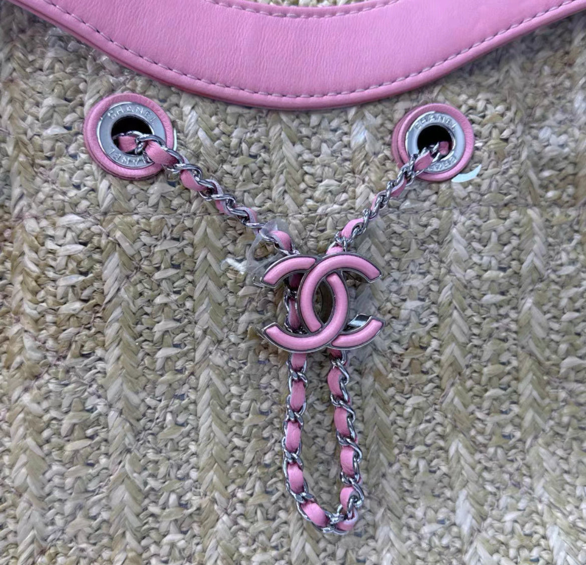 CHANEL Calfskin PVC Chanel 31 Bag Pink