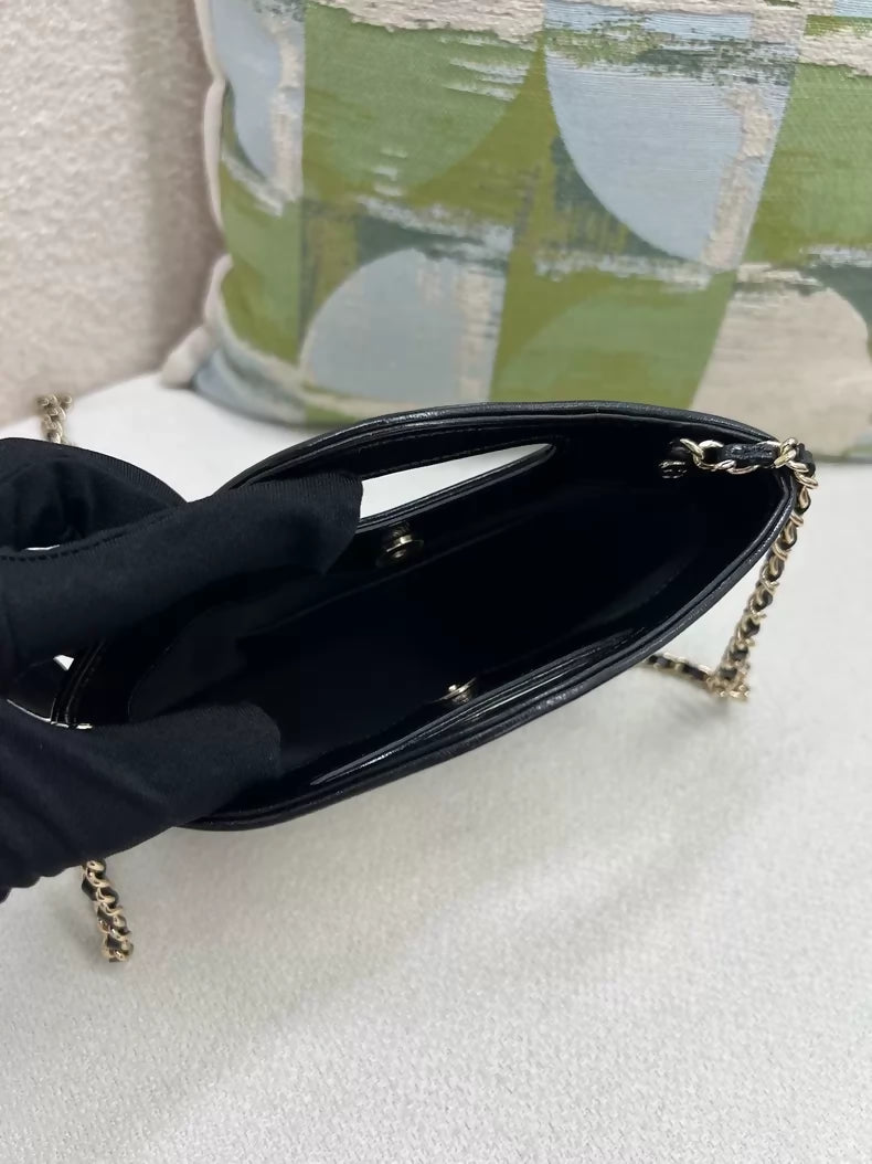 Chanel black and white panda-themed 31 mini nano bag