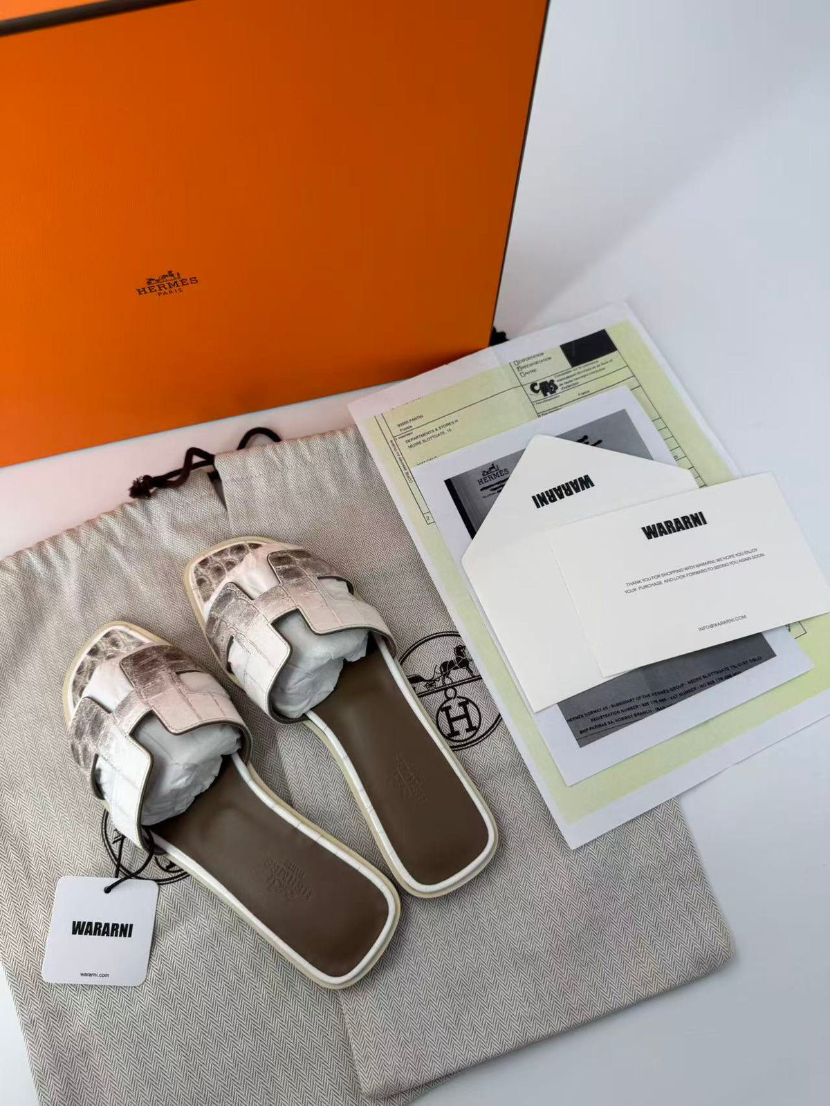 Hermès Oran Sandals Himalaya Niloticus Crocodile 37
