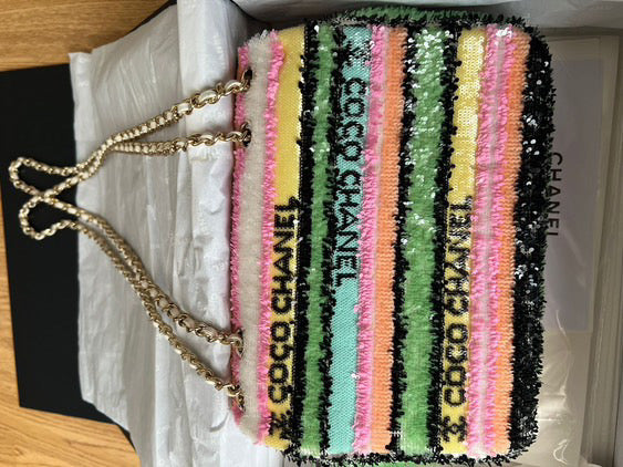 Chanel 21 Rainbow Sequin Rectangular Flap Bag