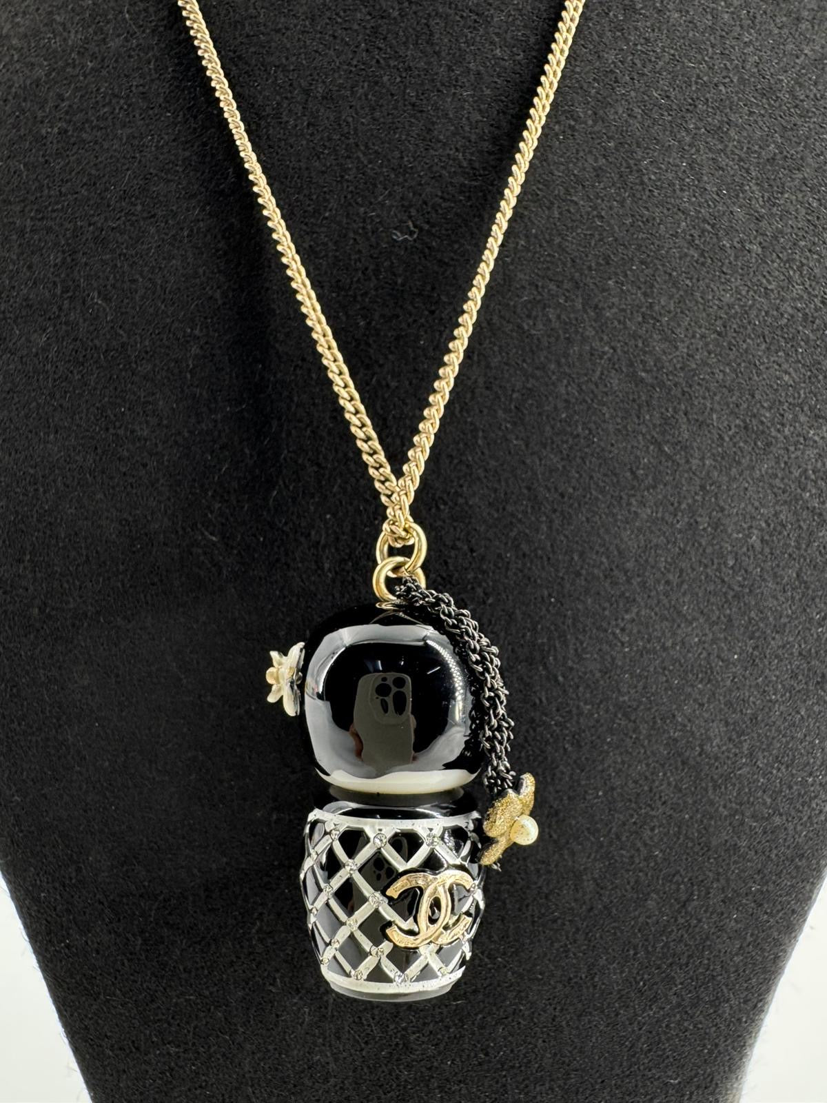 Chanel 10A Double C Acrylic Porcelain shanghai Doll Necklace
