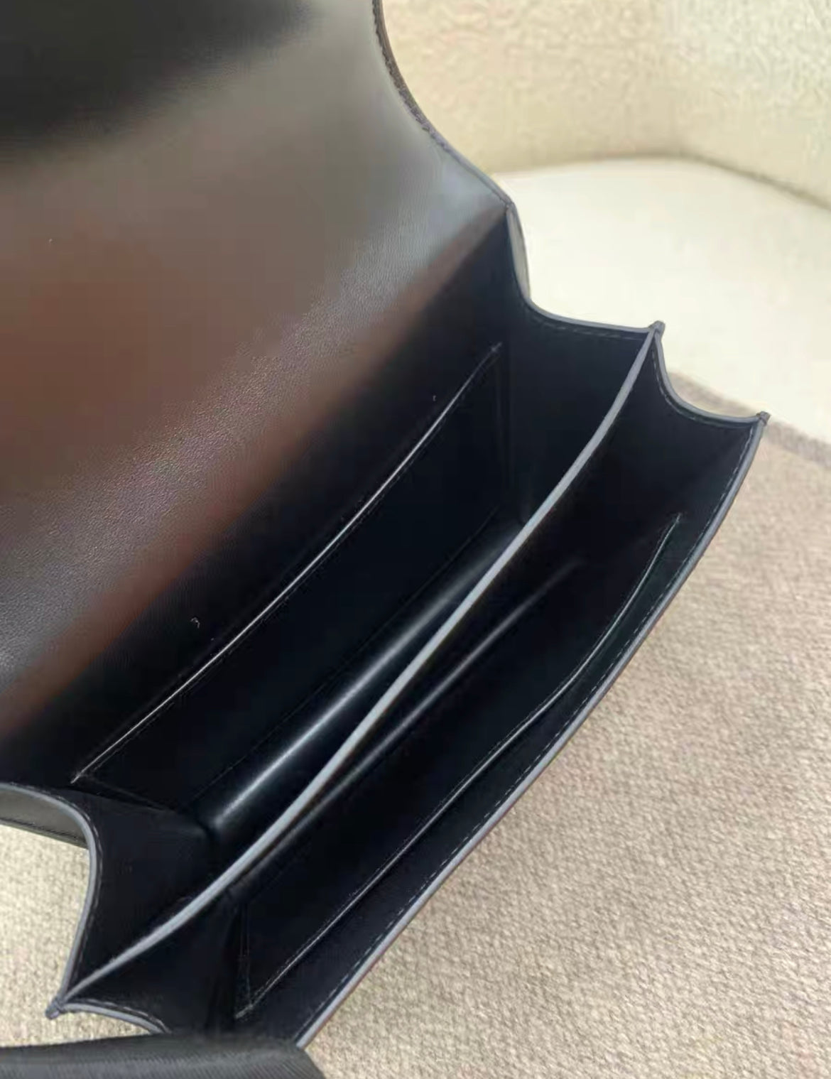 Hermes Black Veau Monsieur Leather Constance 19 Palladium Hardware