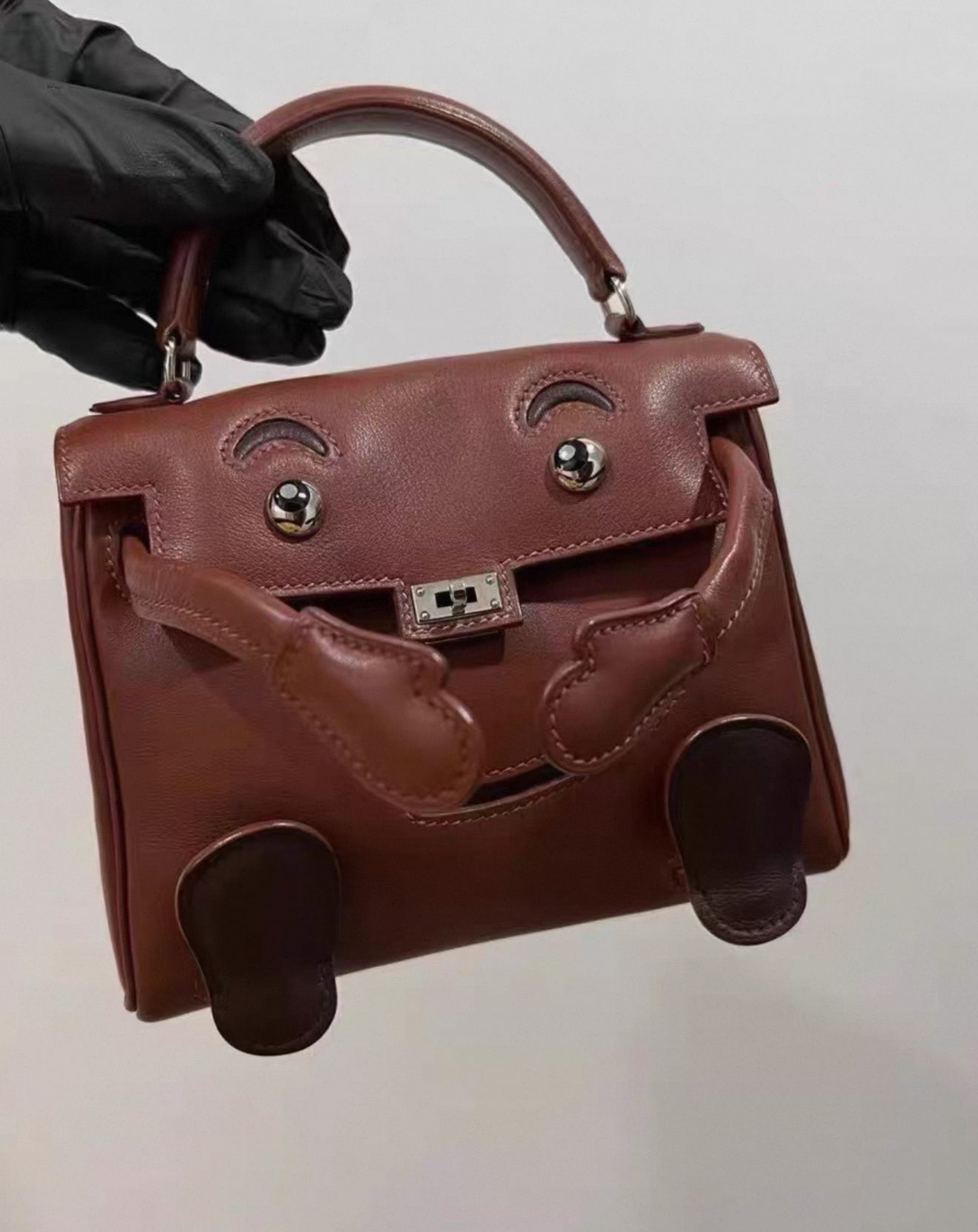 Rare Hermès Kelly doll Brown Gold Saddle leather palladium hardware