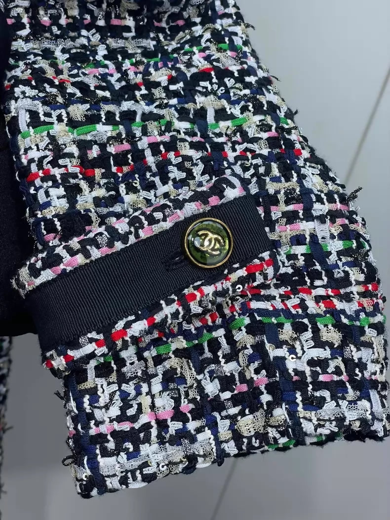 CHANEL 23C black & multicolour tweed jacket