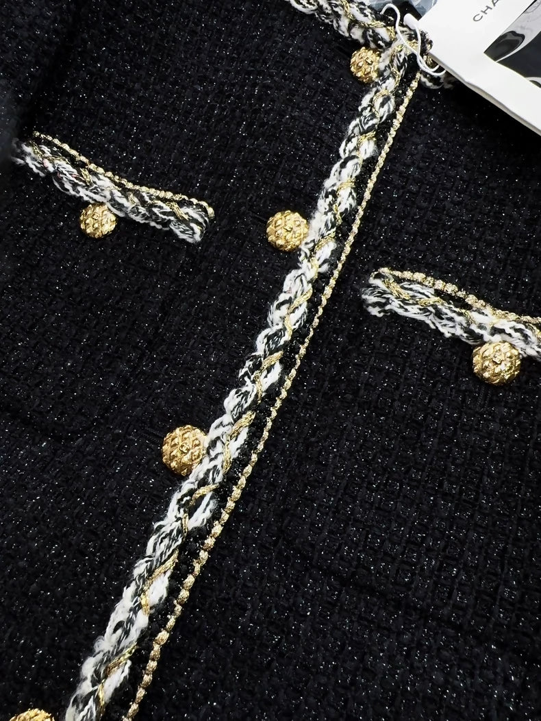 Chanel 25K black tweed coat