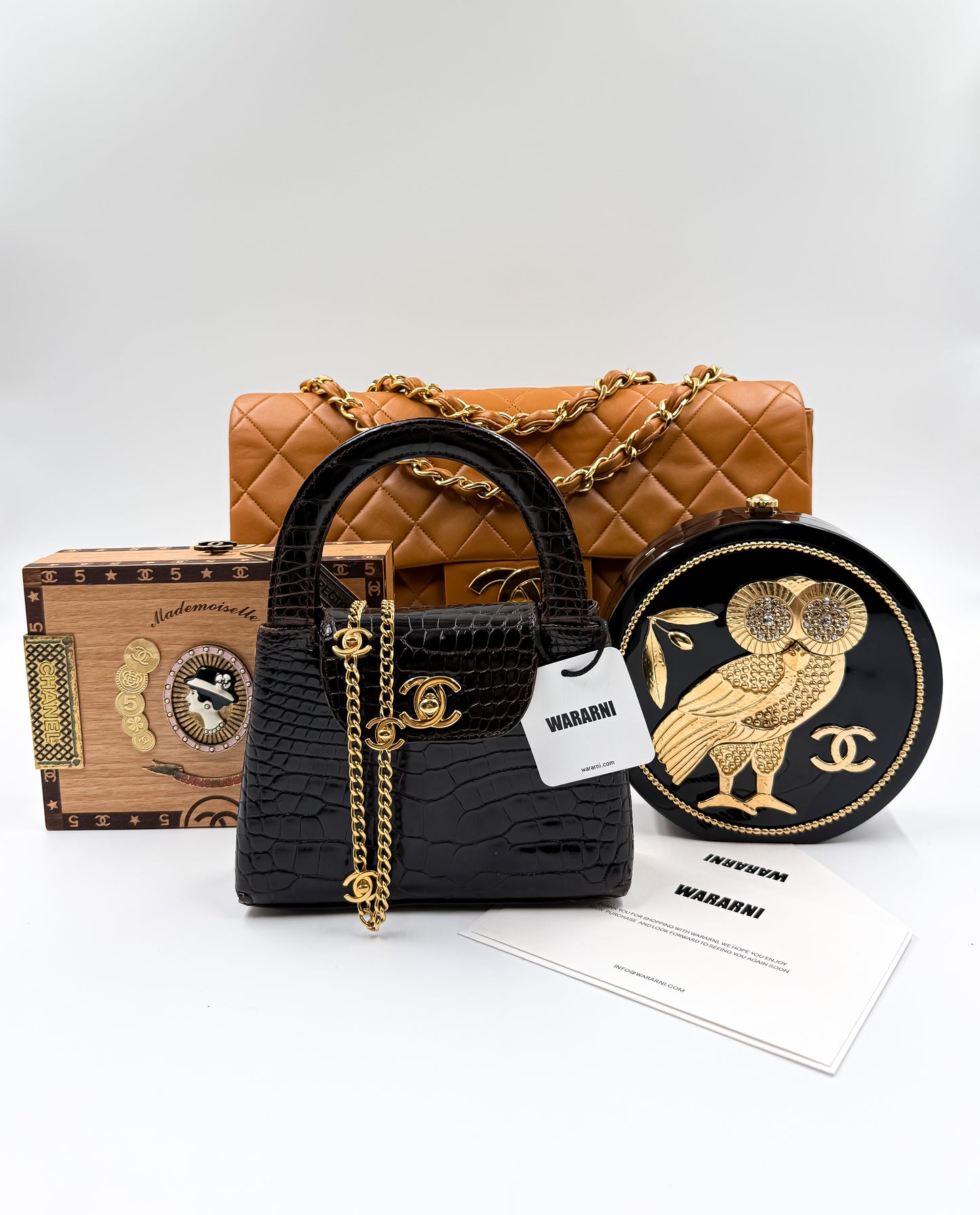 Chanel Vintage Brown Crocodile Mini Kelly — Ultra-Rare House Exotic