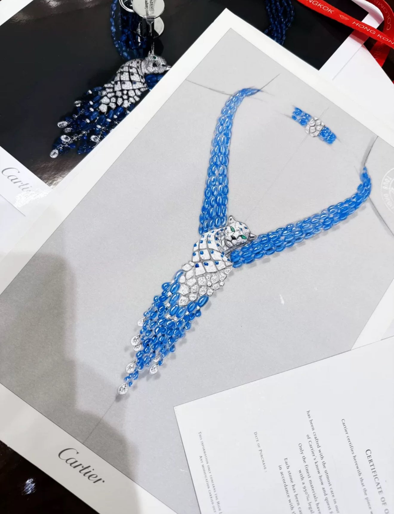 Cartier Panther Necklace with Sapphires and diamonds Reference: CRHP700831