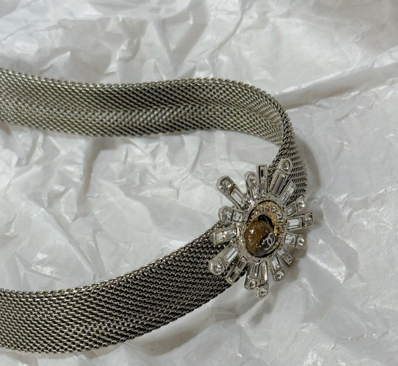 Chanel 17K Diamond-Encrusted Sunflower Wide Choker