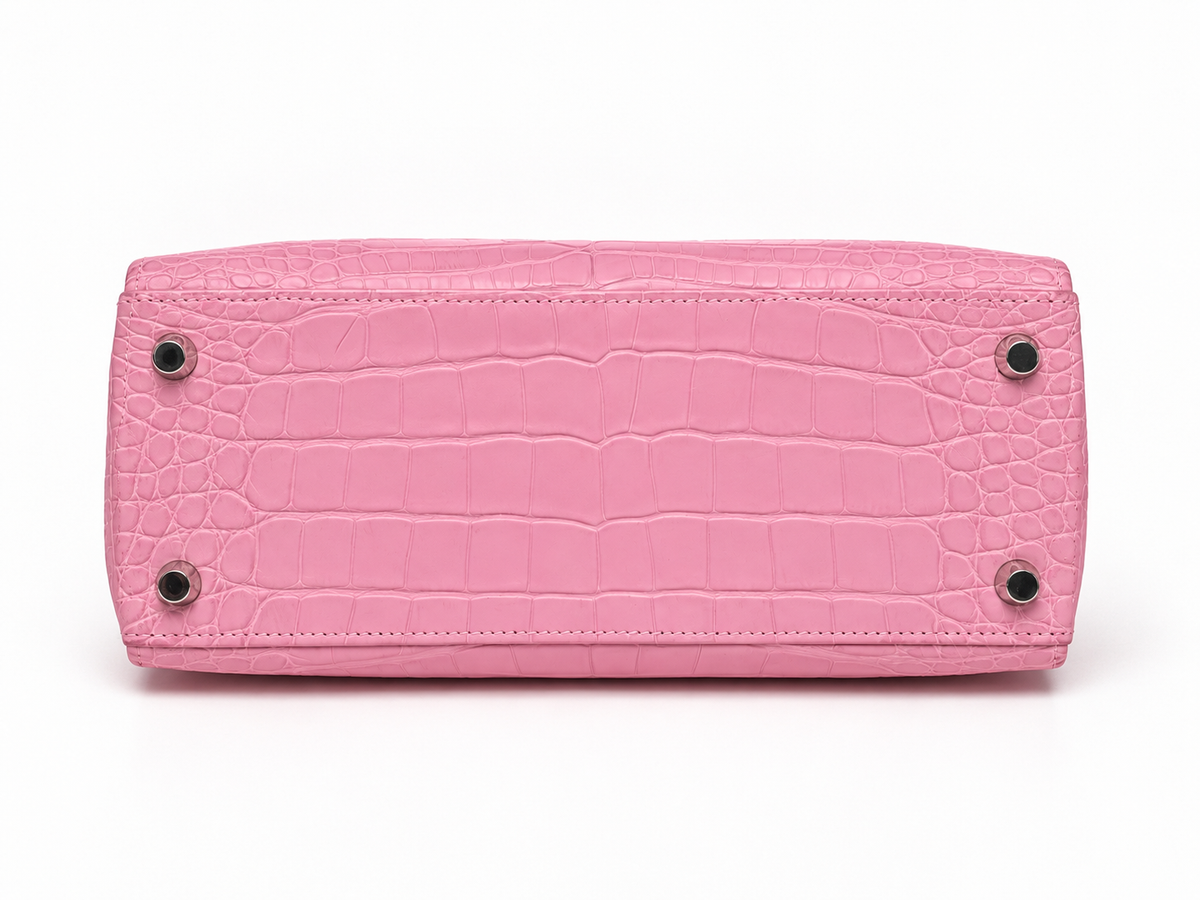 Hermès Kelly 25 5P Pink Bubblegum Alligator leather Palladium hardware