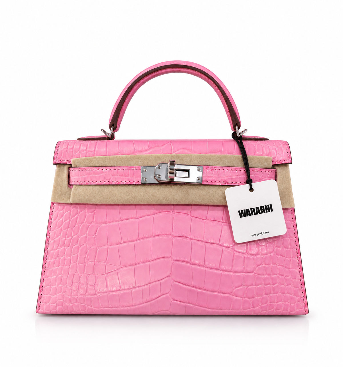 Hermes Mini kelly 20 Bubblegum Pink Matte alligator leather palladium harwdare