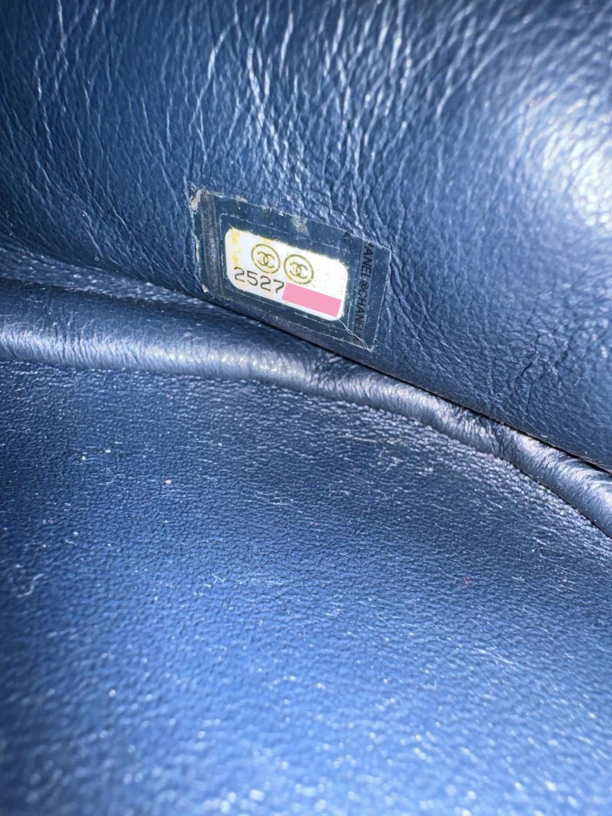 Chanel Dark Blue leather backpack with gold hardware