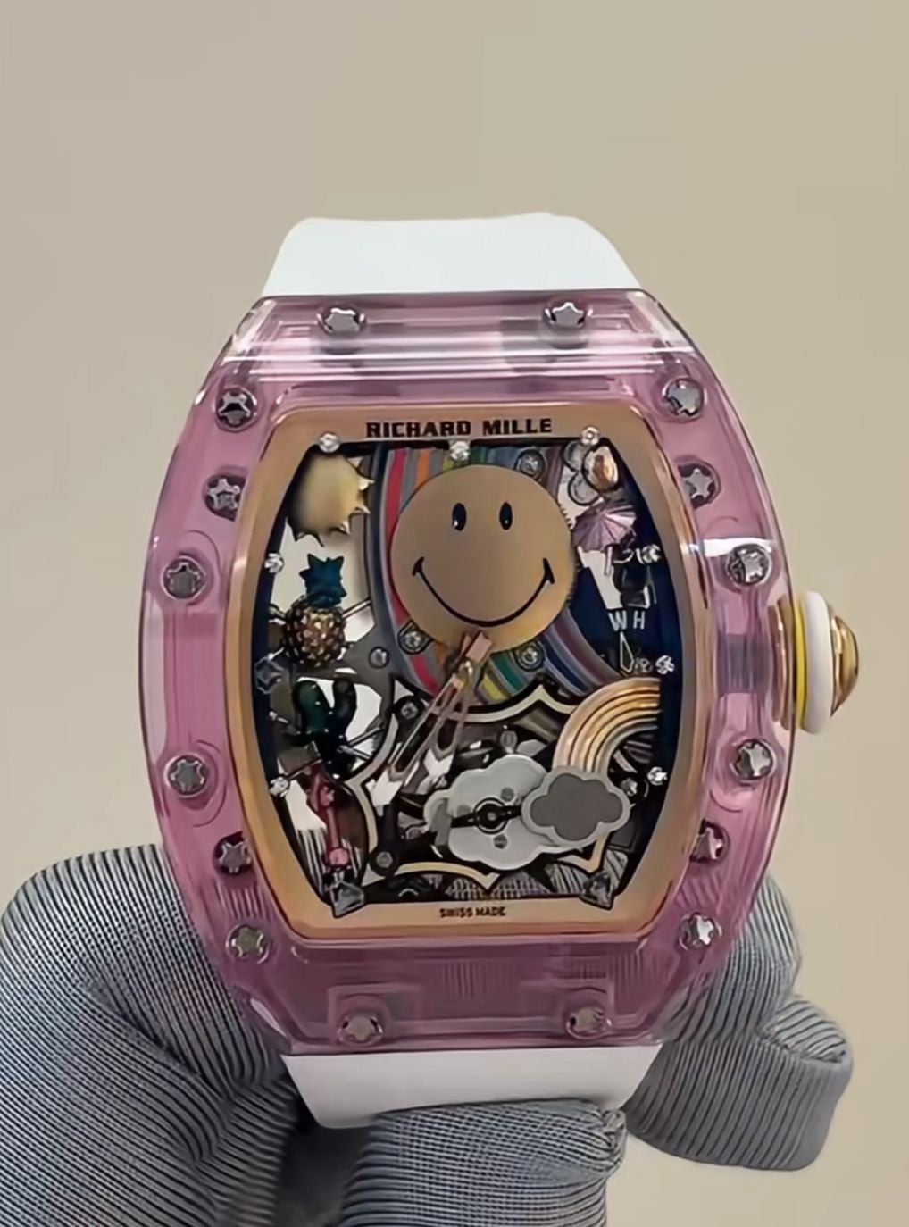 Richard Mille RM88 Smiley Sapphire pink