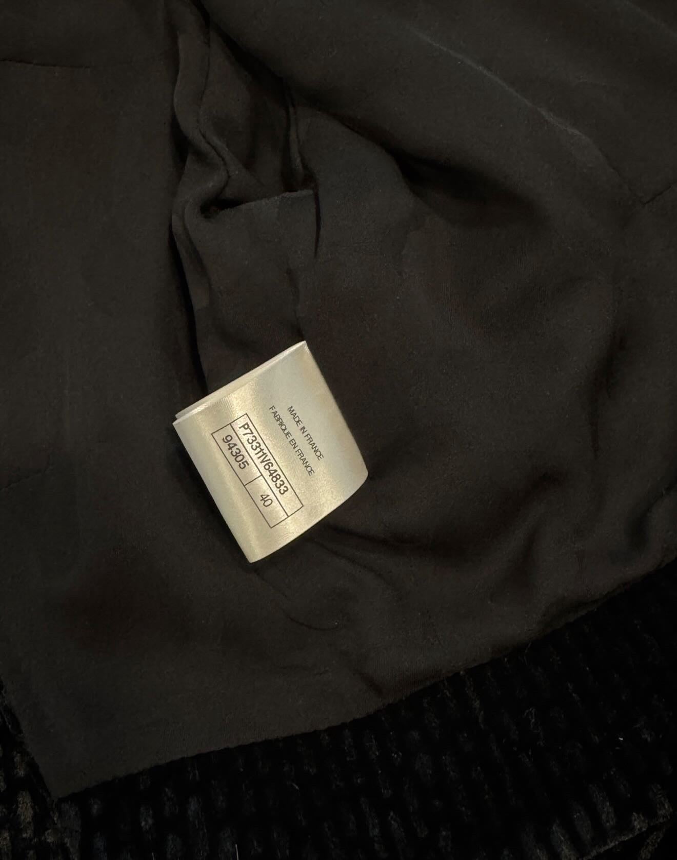 Chanel 22B Black & Yellow velvet jacket 40FR