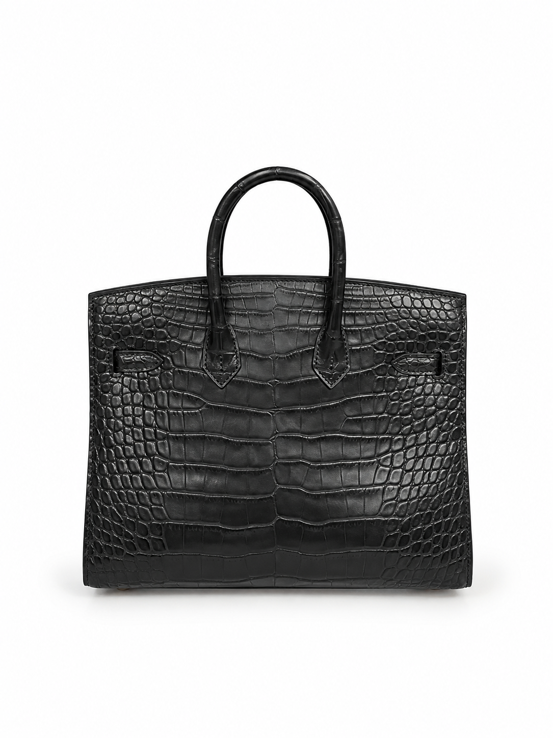 Hermes Birkin 20 black matte Alligator leather gold hardware