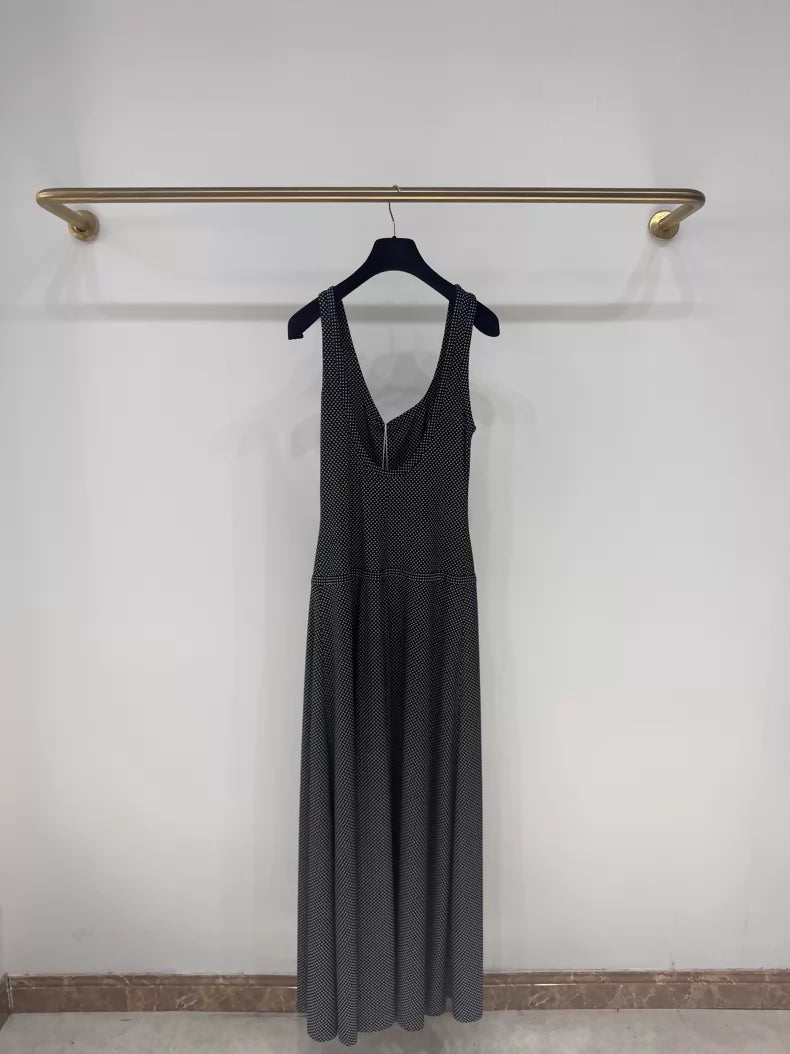 Chanel 24B Black Double C Print Dress