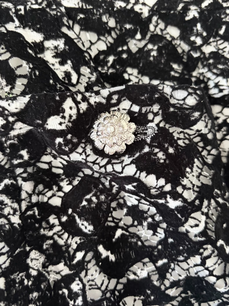 Chanel 25A Black Lace Pants