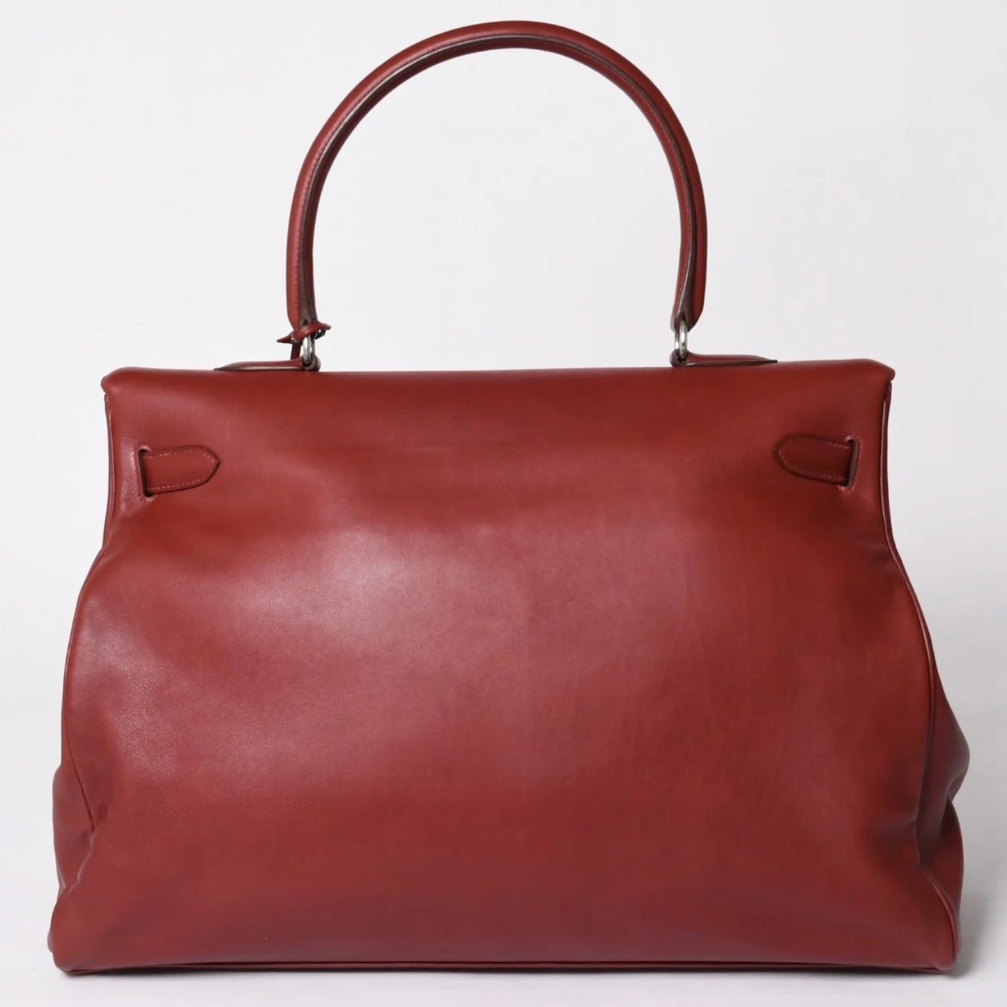Rare HERMES Kelly 50 Relax Rouge H leather palladium hardware
