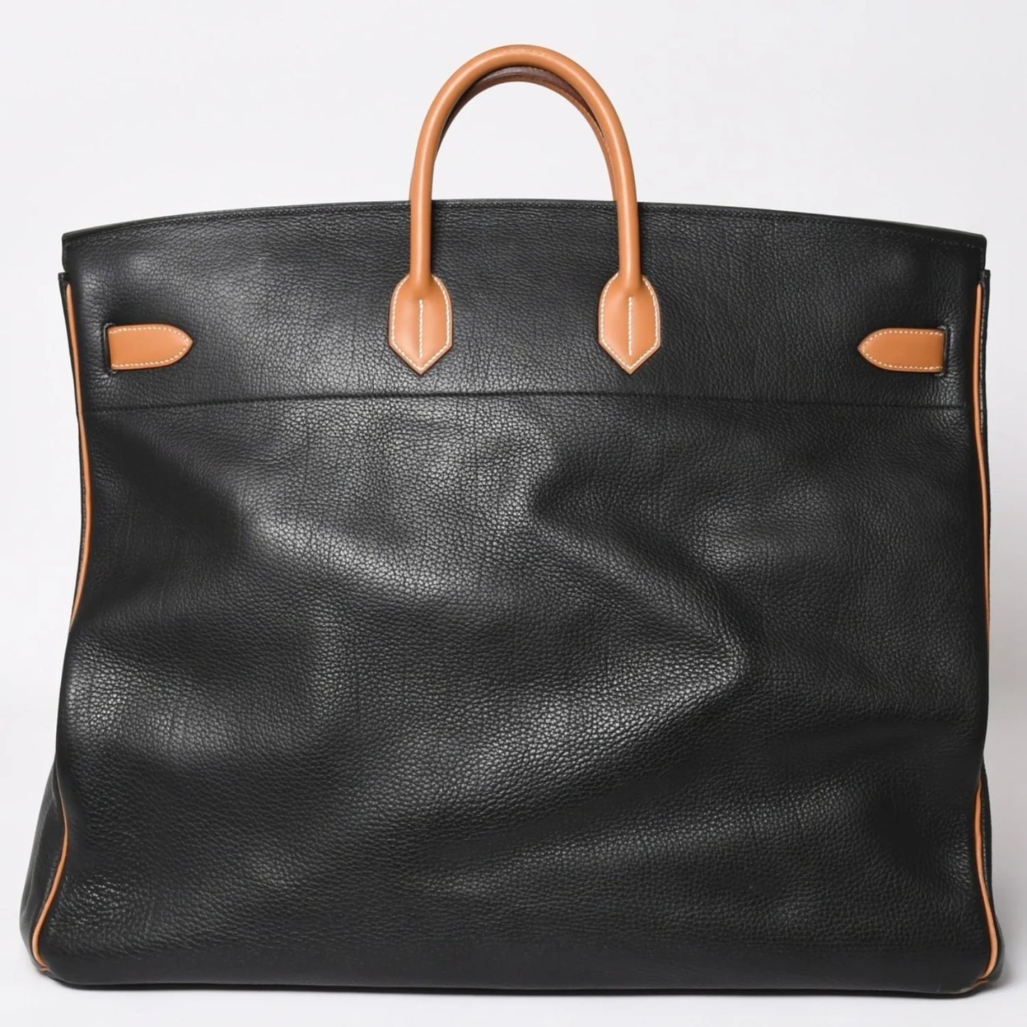 Hermes Birkin HAC 60 Fjord Vauchamonie Black Natural leather Gold Hardware