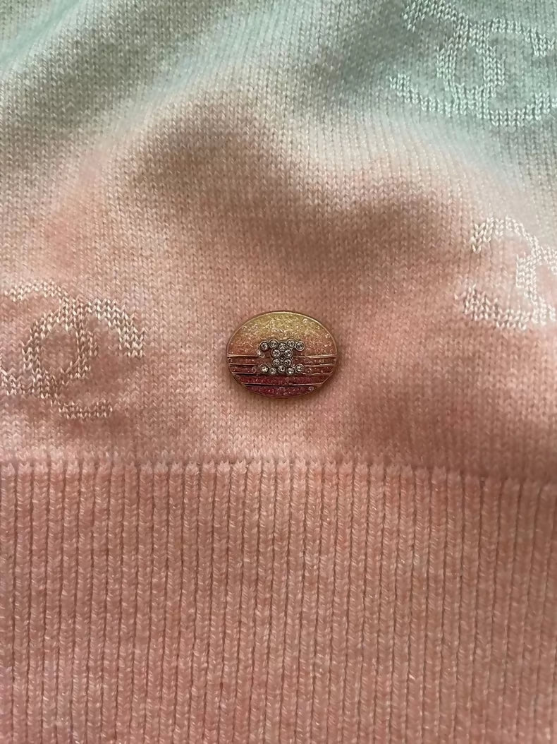 Chanel 24S Rainbow Logo Pattern Knit Top