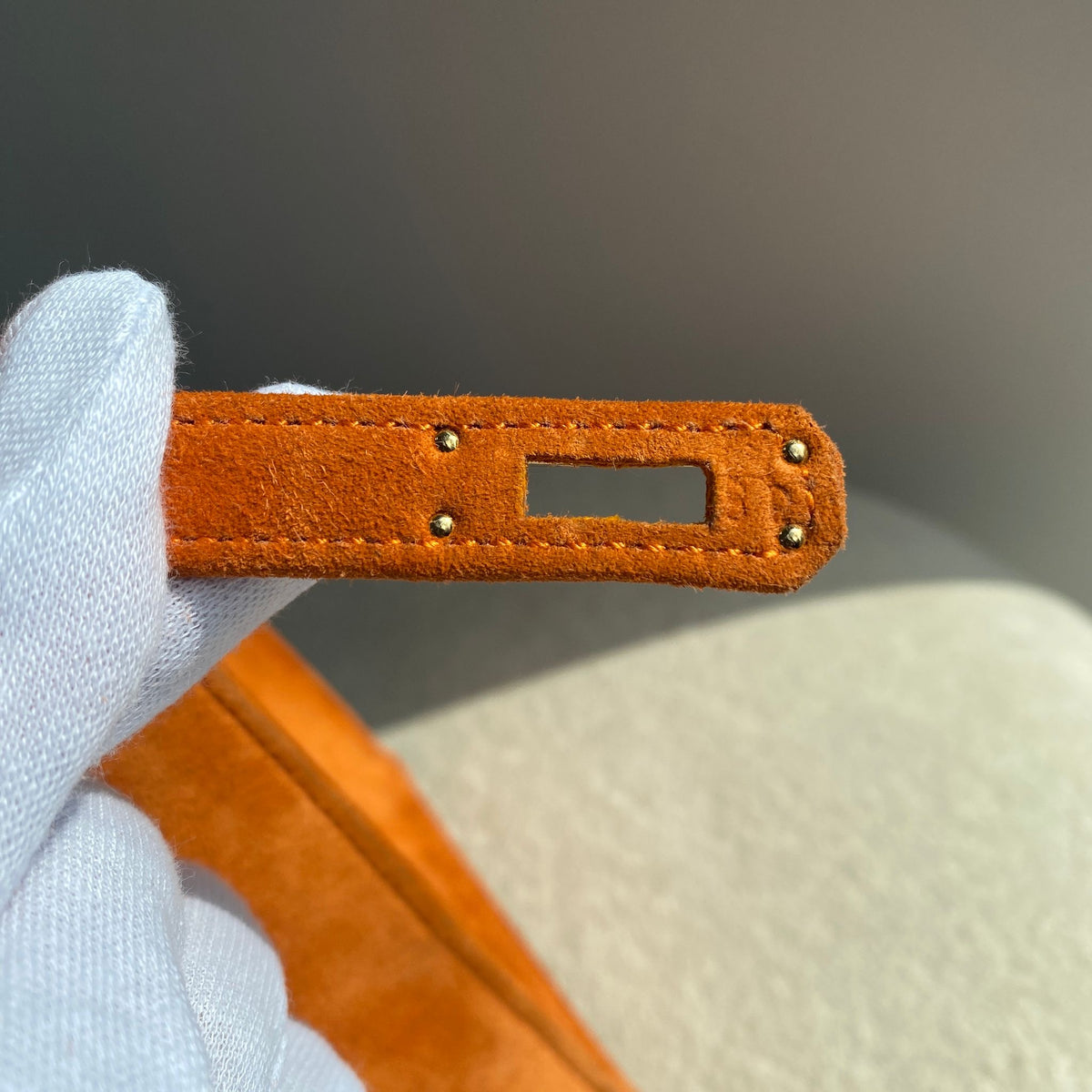 Hermès Kelly 25 Orange Doblis suede leather gold diamond hardware (Extremely rare)