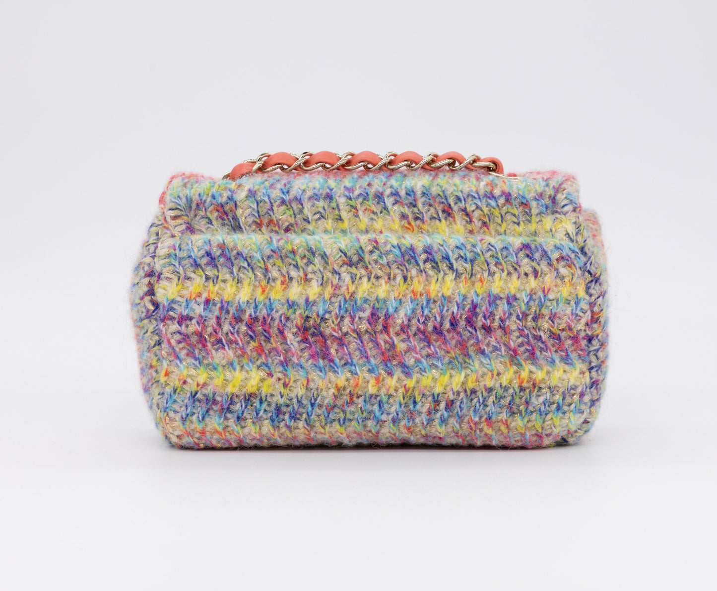 Chanel 2020 CC Multicolor Mini Knit Flap Bag