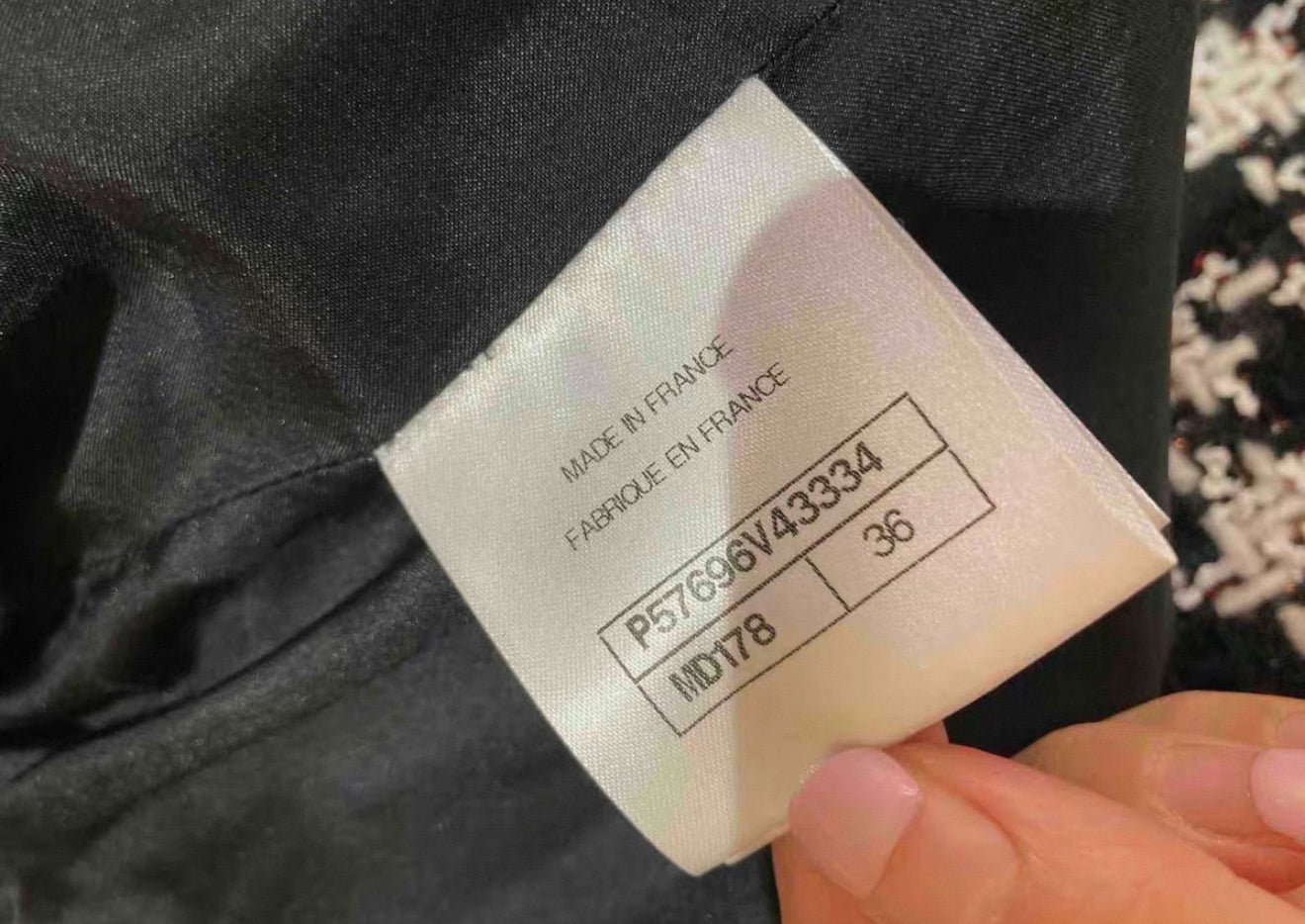 Chanel 17K black and white houndstooth jumpsuit